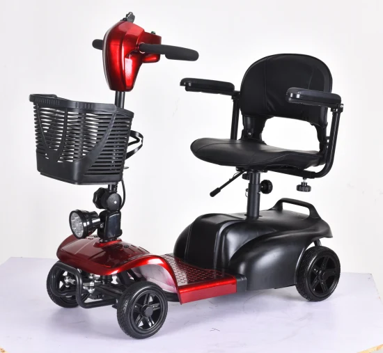 Scooter de mobilidade para cadeira de rodas elétrica vermelha para deficientes físicos para idosos