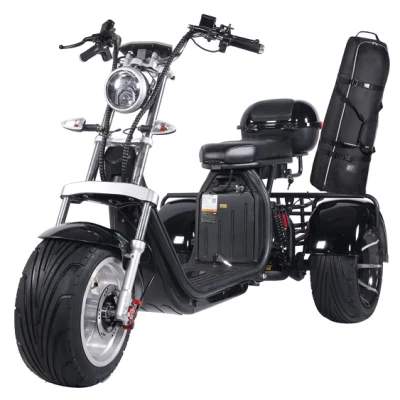 Scooter elétrico de golfe preto 40-60 km/h triciclo elétrico carga máxima 200 kg