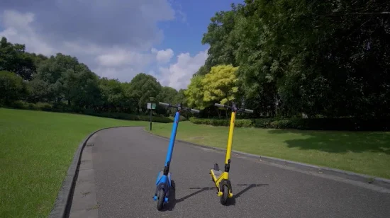 Fd04 Scooter elétrico amarelo e azul dobrável