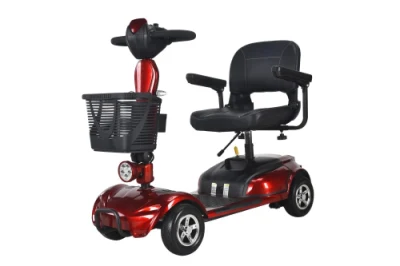 Scooter elétrico de mobilidade vermelho, azul e prata aprovado pela CE para idosos 24 V 300 W